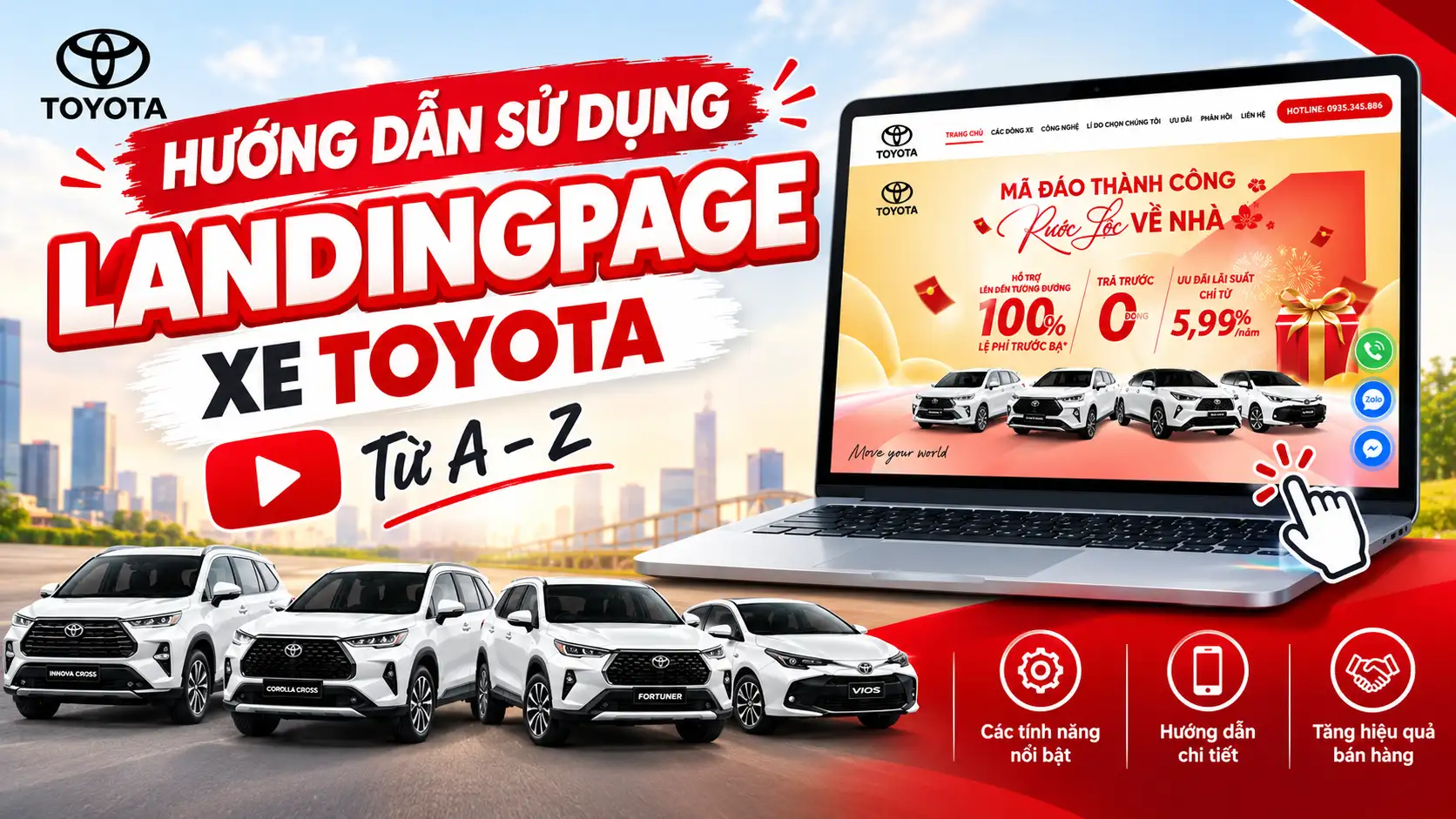 Huong dan su dung Lading Page cho xe Toyota devthanhvo thietkeweb