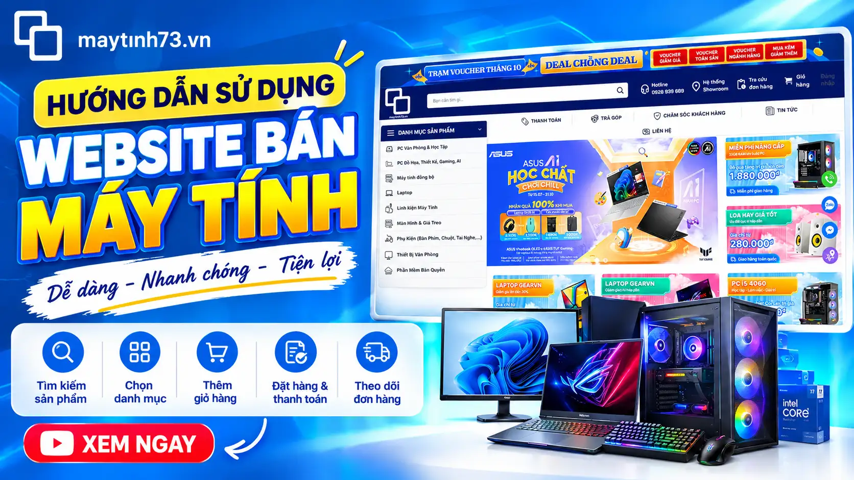 Huong dan su dung website ban may tinh devthanhvo thietkeweb